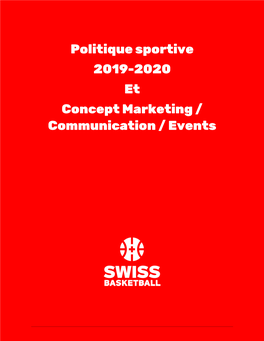 Politique Sportive 2019-2020 Et Concept Marketing / Communication / Events
