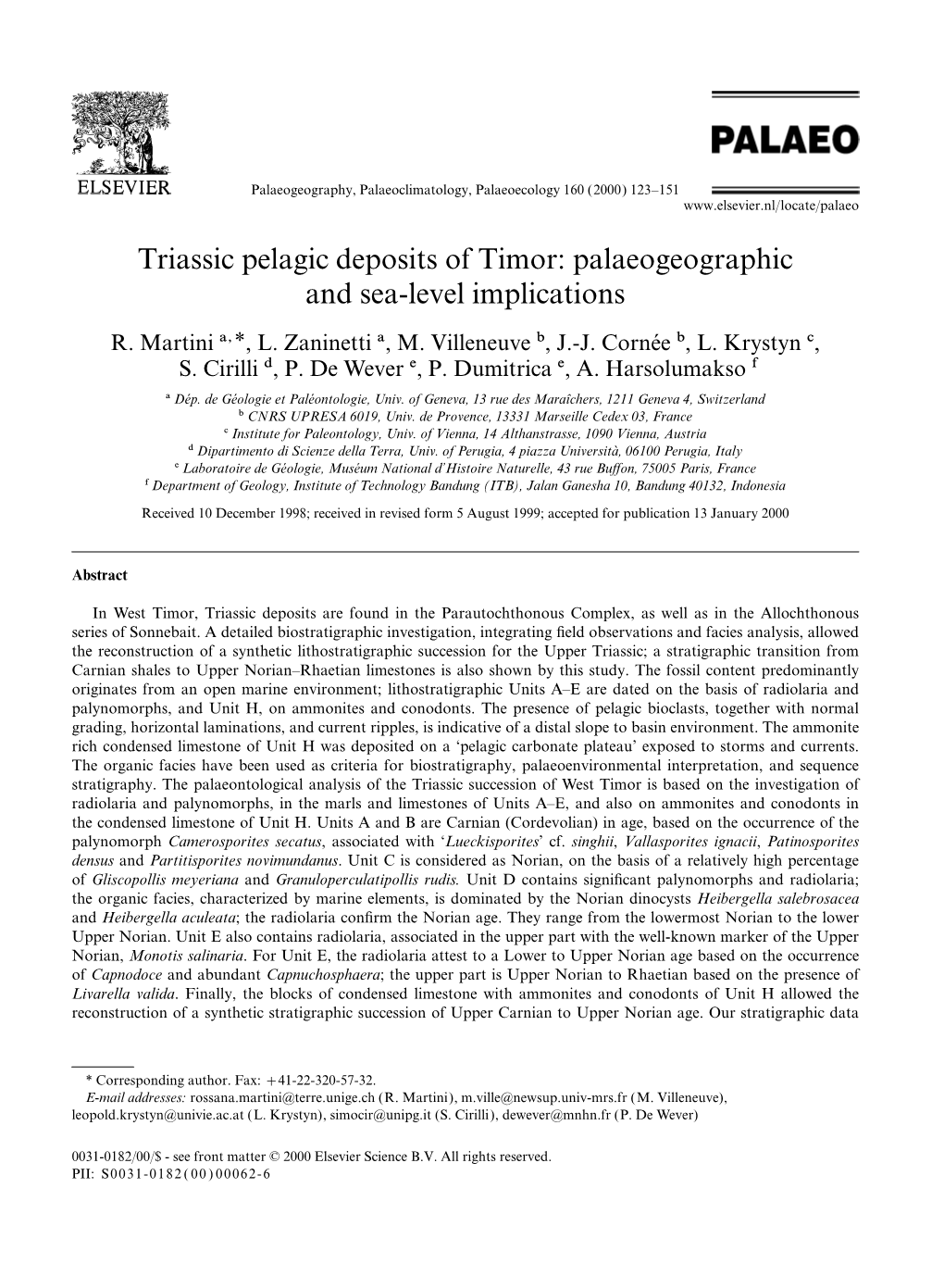 Triassic Pelagic Deposits of Timor: Palaeogeographic and Sea-Level ...