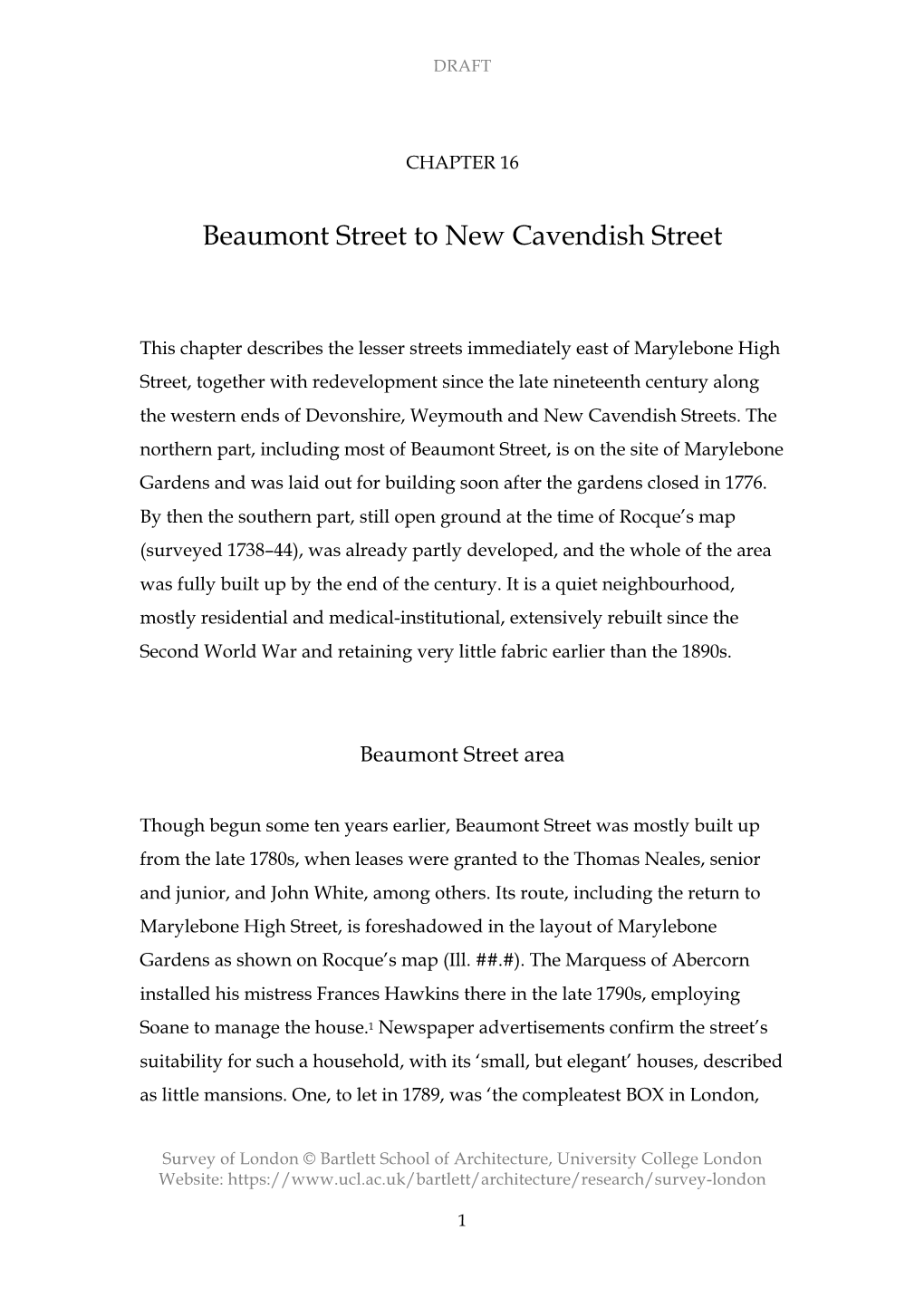 Chapter 16: Beaumont to New Cavendish Streets