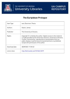 1 the EURIPIDEAN PROLOGUE by James Geach