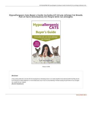 Read Ebook » Hypoallergenic Cats Buyer S Guide: Includes All 14 Low