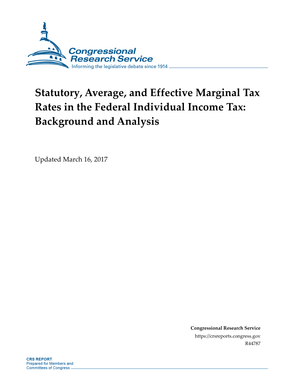 Statutory Average And Effective Marginal Tax Rates In The Federal Individual Income Tax 3900