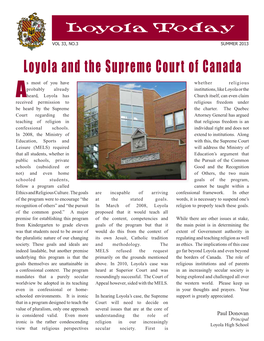 Loyola and the Supreme Court of Canada