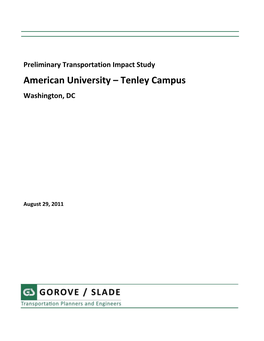 Transportation Impact Study American University – Tenley Campus Washington, DC