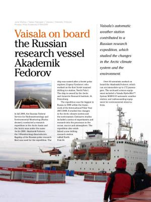 Vaisala on Board the Russian Research Vessel Akademik Fedorov
