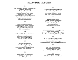 Past Hall of Fame Inductees