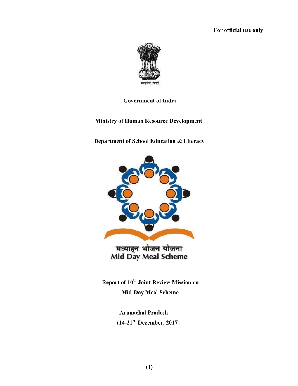 Tenth Joint Review Mission Report of Arunachal Pradesh