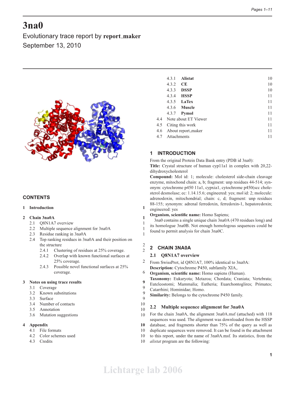 3Na0 Lichtarge Lab 2006