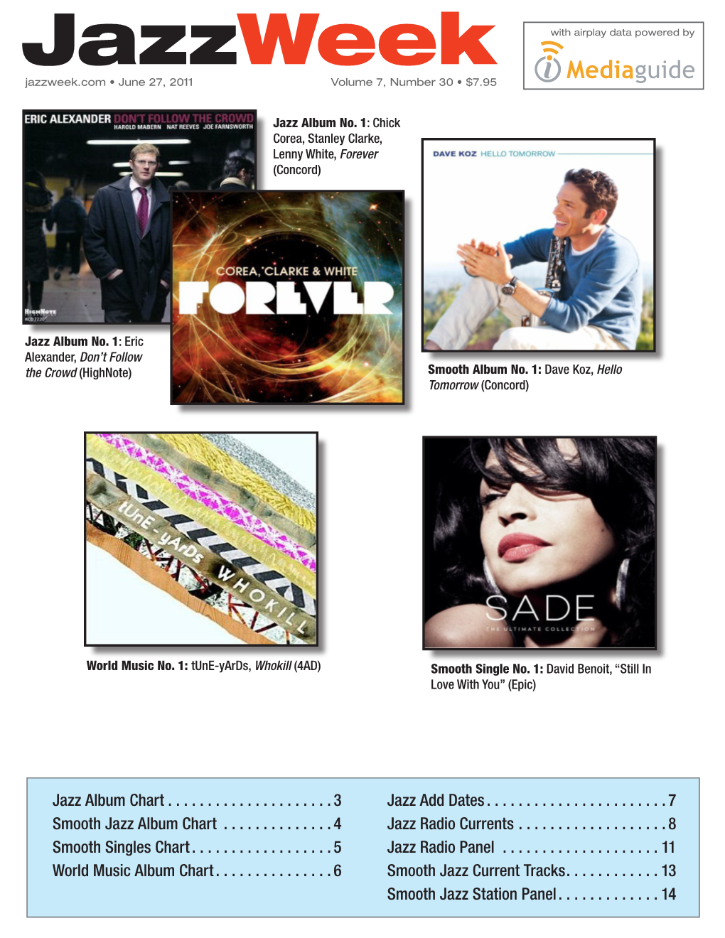Jazzweek with Airplay Data Powered by Jazzweek.Com • June 27, 2011 Volume 7, Number 30 • $7.95