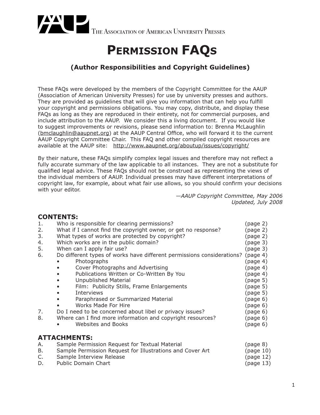The Association of American University Presses Permission Faqs