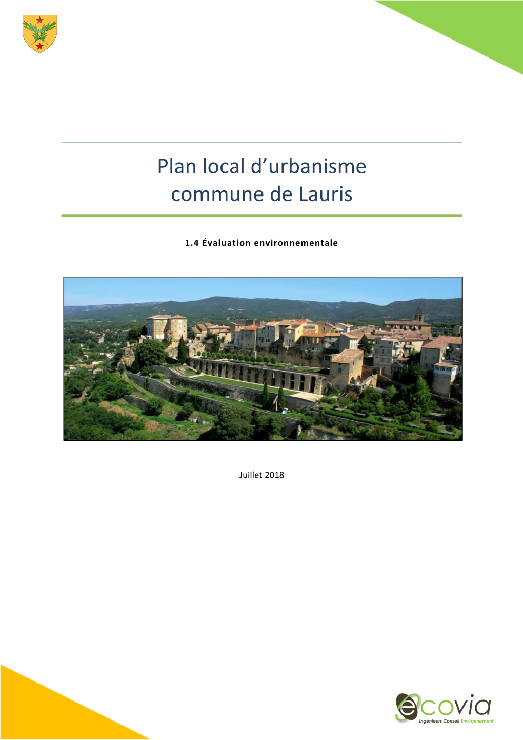 Plan Local D'urbanisme Commune De Lauris
