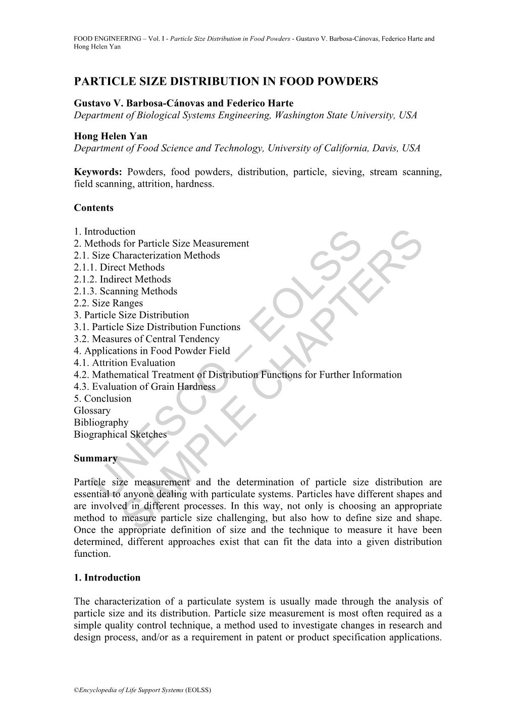 Particle Size Distribution in Food Powders - Gustavo V