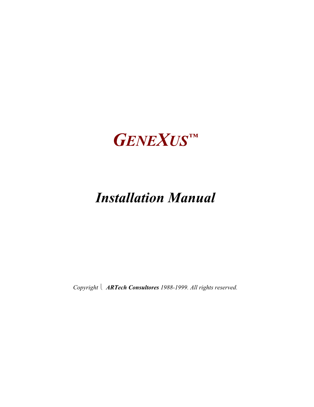 Installation Manual