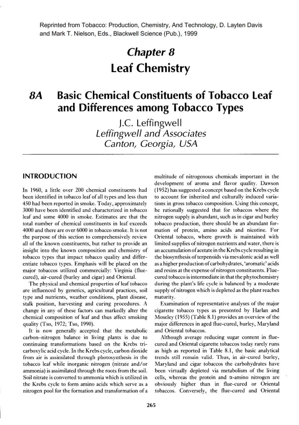 Leaf Chemistry