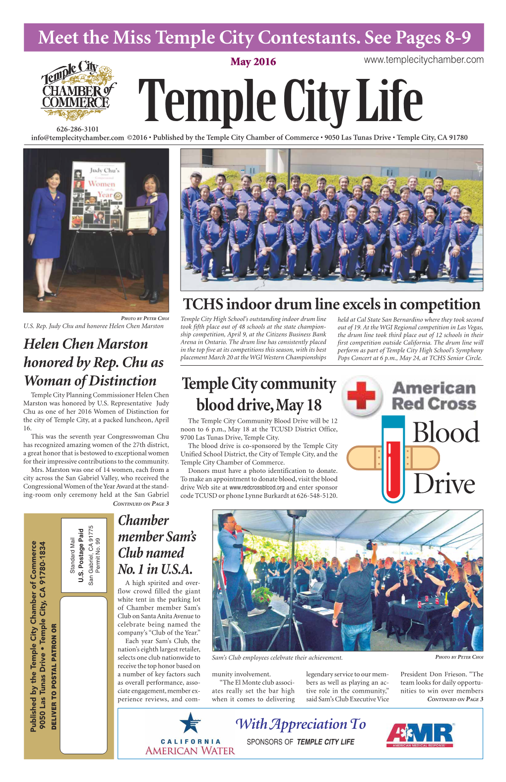 Blood Drive, May 18 the City of Temple City, at a Packed Luncheon, April the Temple City Community Blood Drive Will Be 12 16