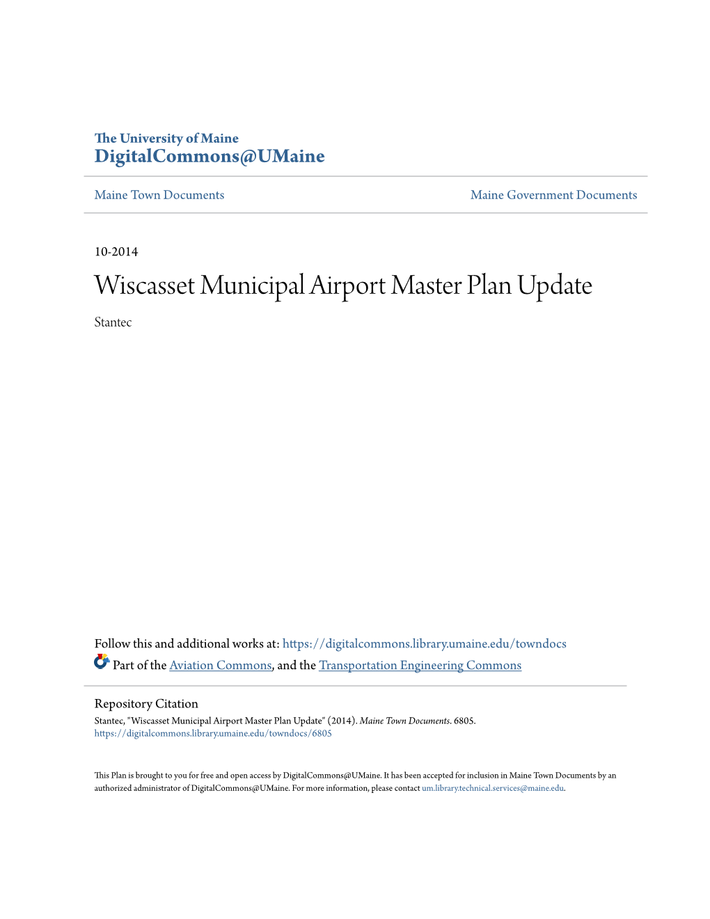 Wiscasset Municipal Airport Master Plan Update Stantec