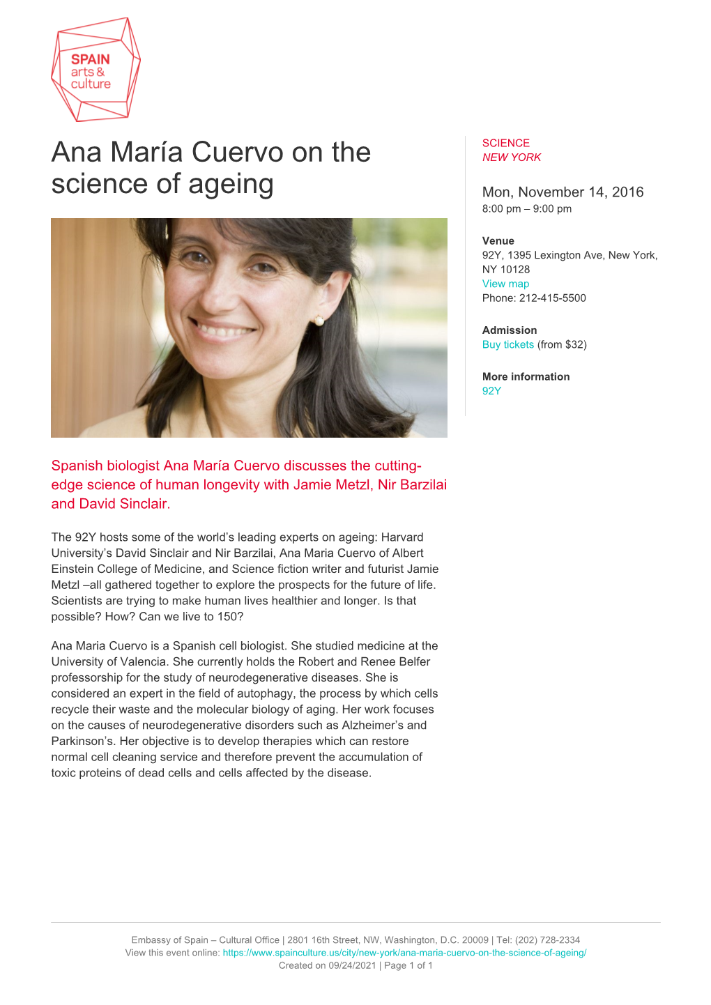 Ana María Cuervo on the Science of Ageing