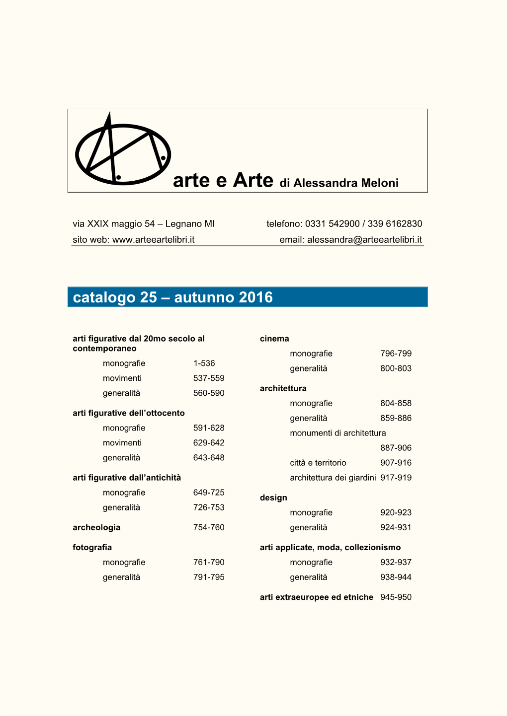 Catalogo 25 – Autunno 2016