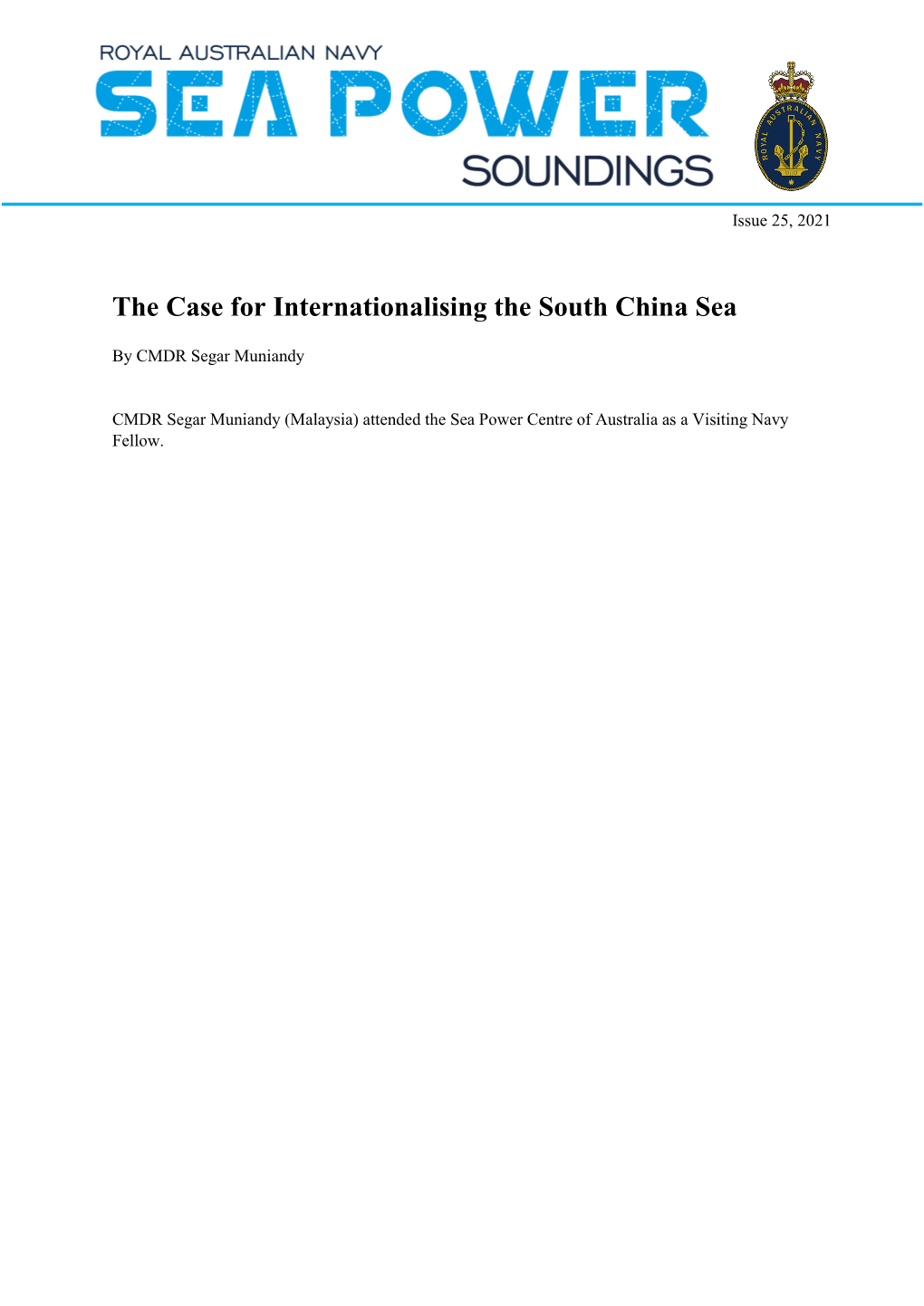 The Case for Internationalising the South China Sea