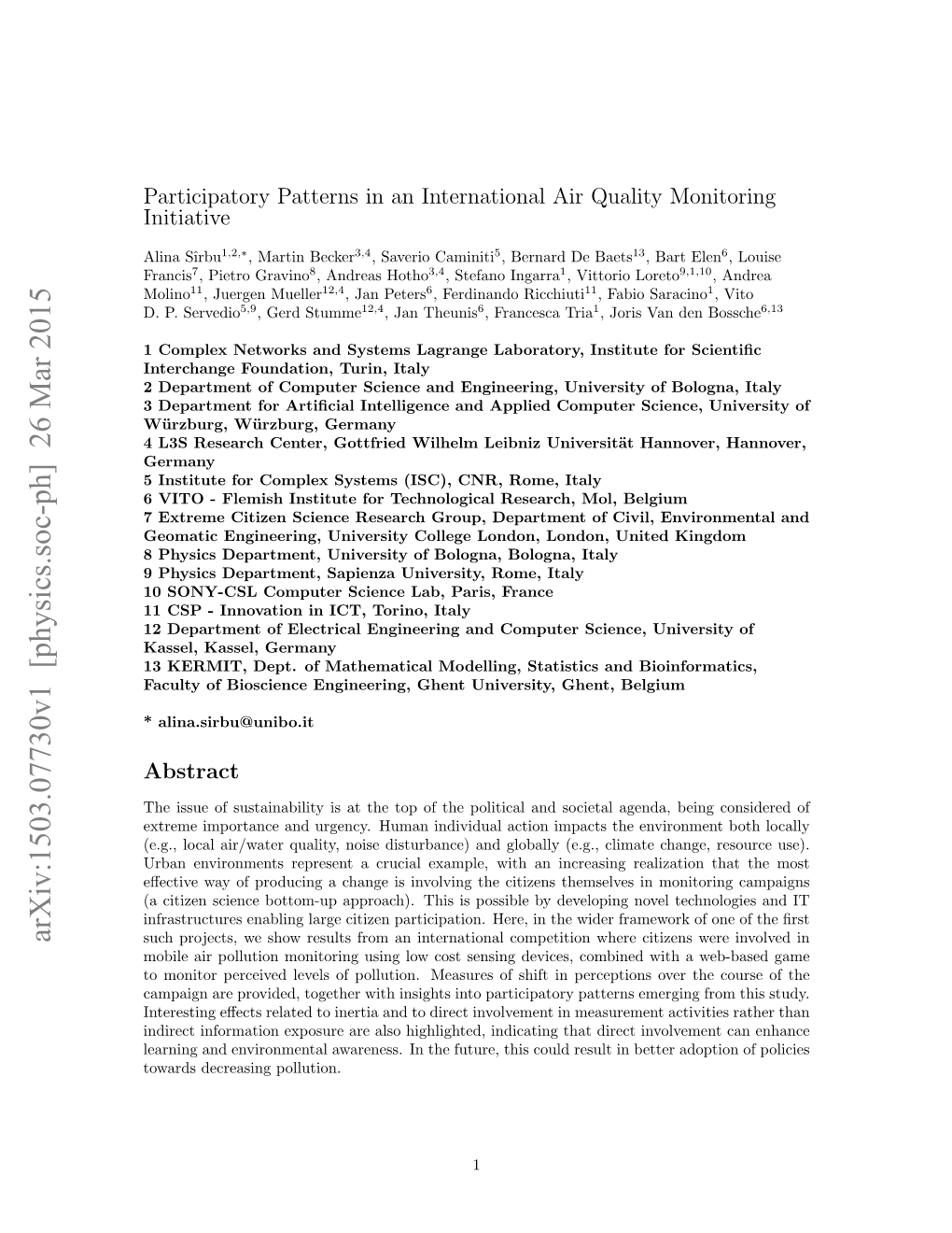 Participatory Patterns in an International Air Quality Monitoring Initiative
