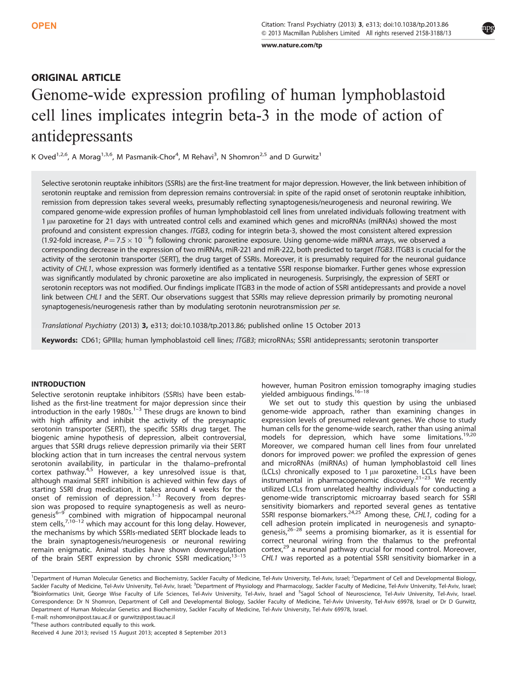 Genome-Wide Expression Profiling of Human Lymphoblastoid Cell Lines