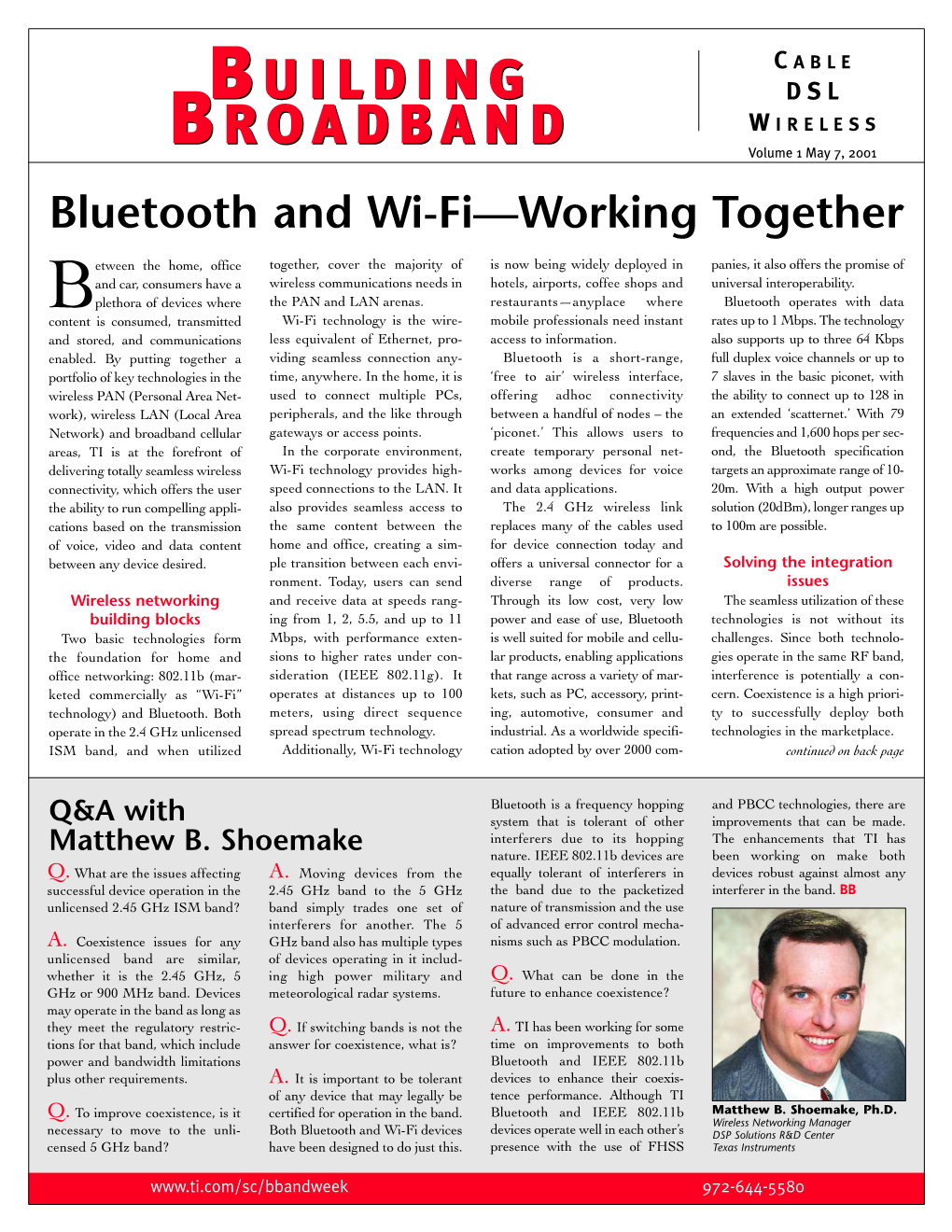 Bluetooth and Wi-Fi—Working Together