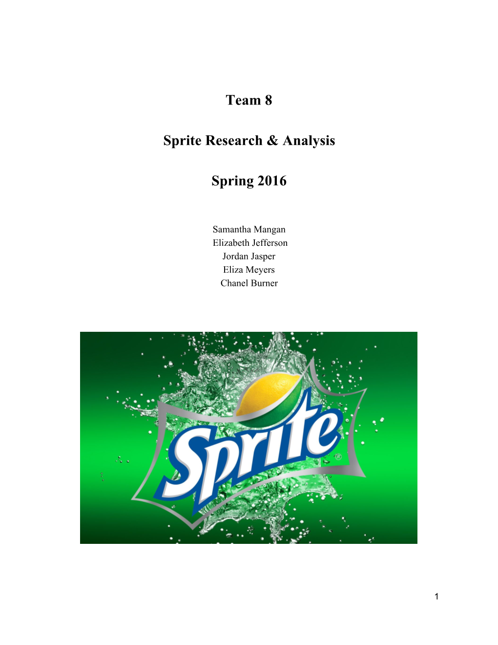 Team 8 Sprite Research & Analysis Spring 2016