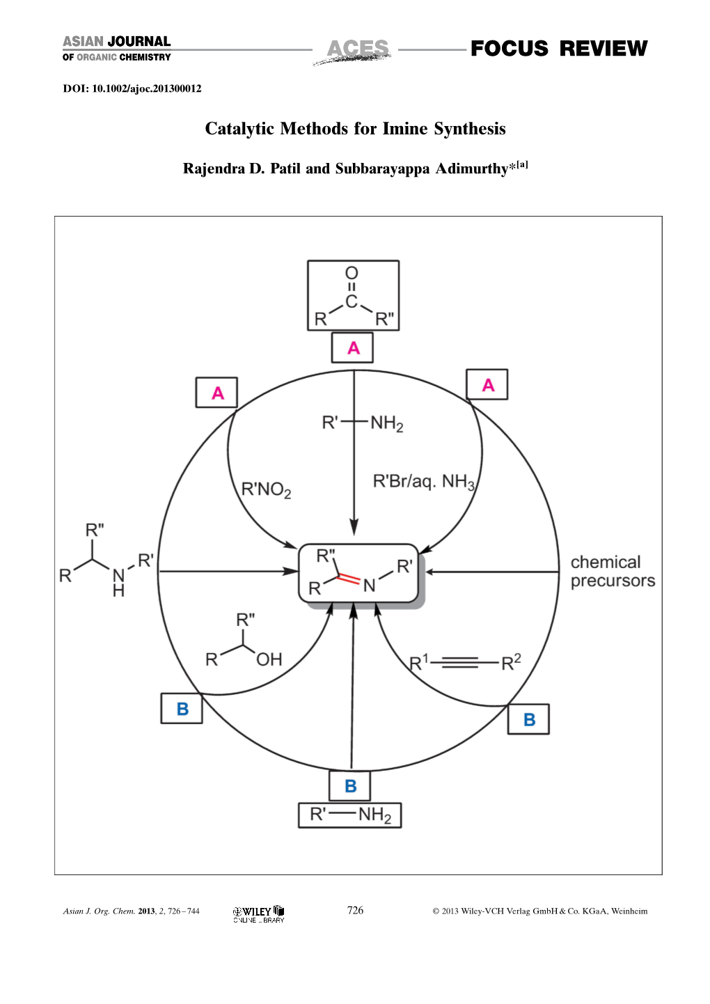 Catalytic Methods for Imine Synthesis