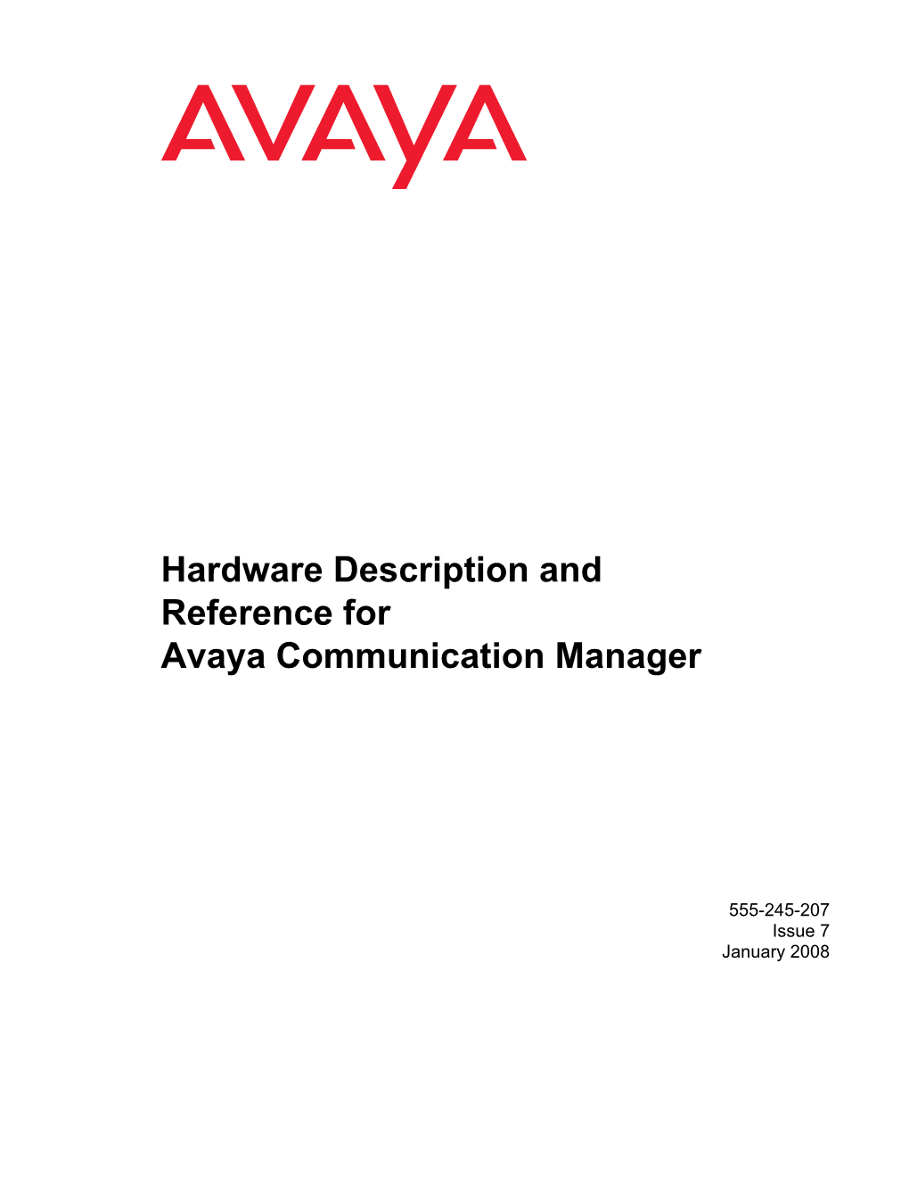Hardware Description and Reference for Avaya Communication Manager