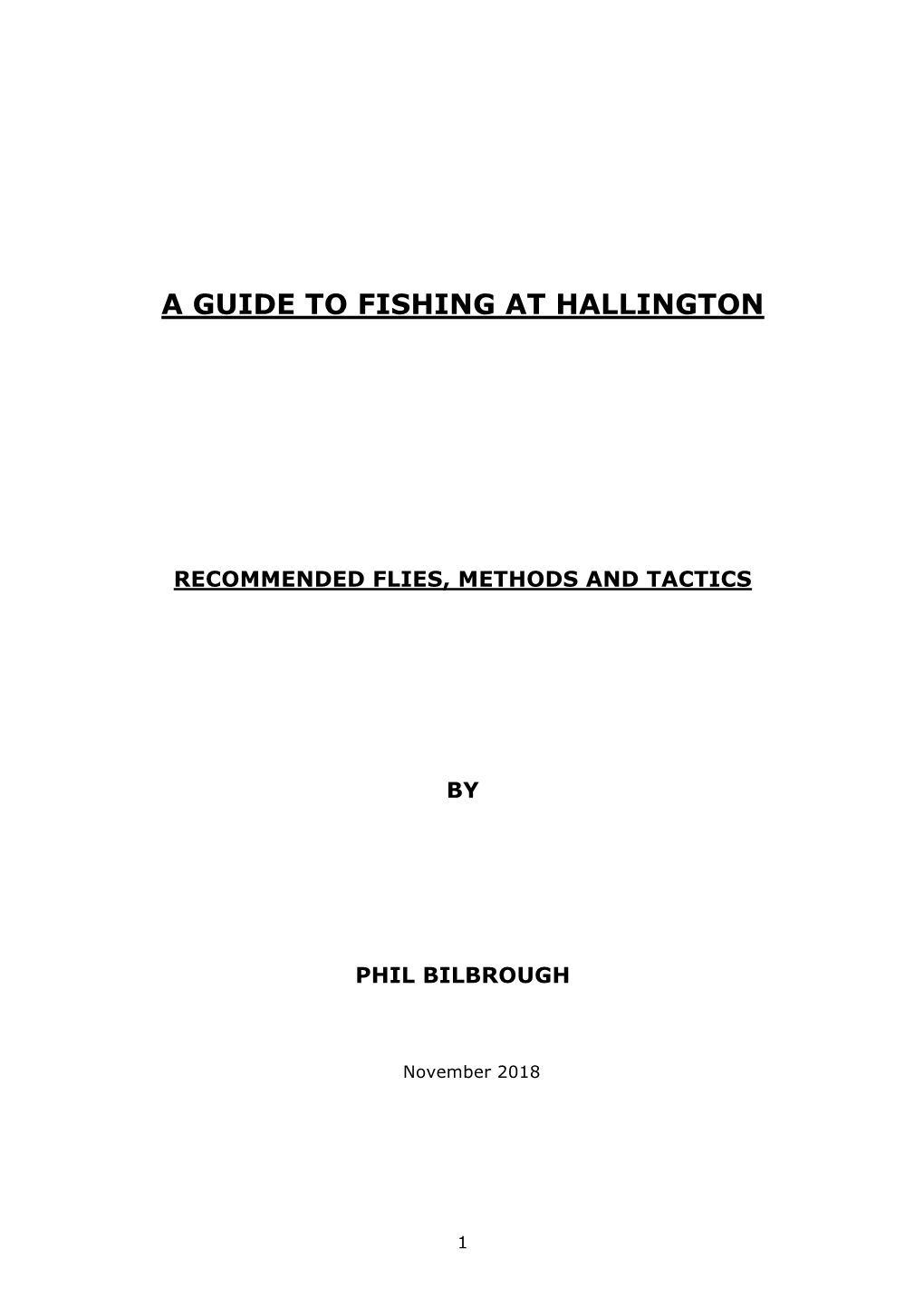 A Guide to Fishing at Hallington