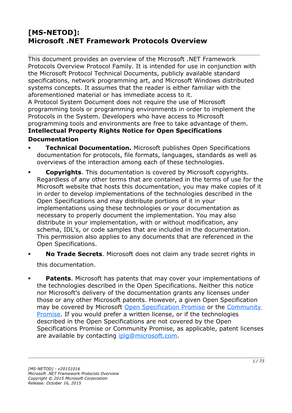 Microsoft .NET Framework Protocols Overview