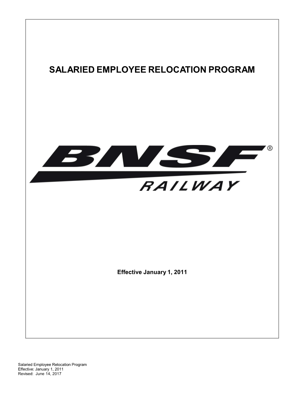 Salaried Employee Relocation Program