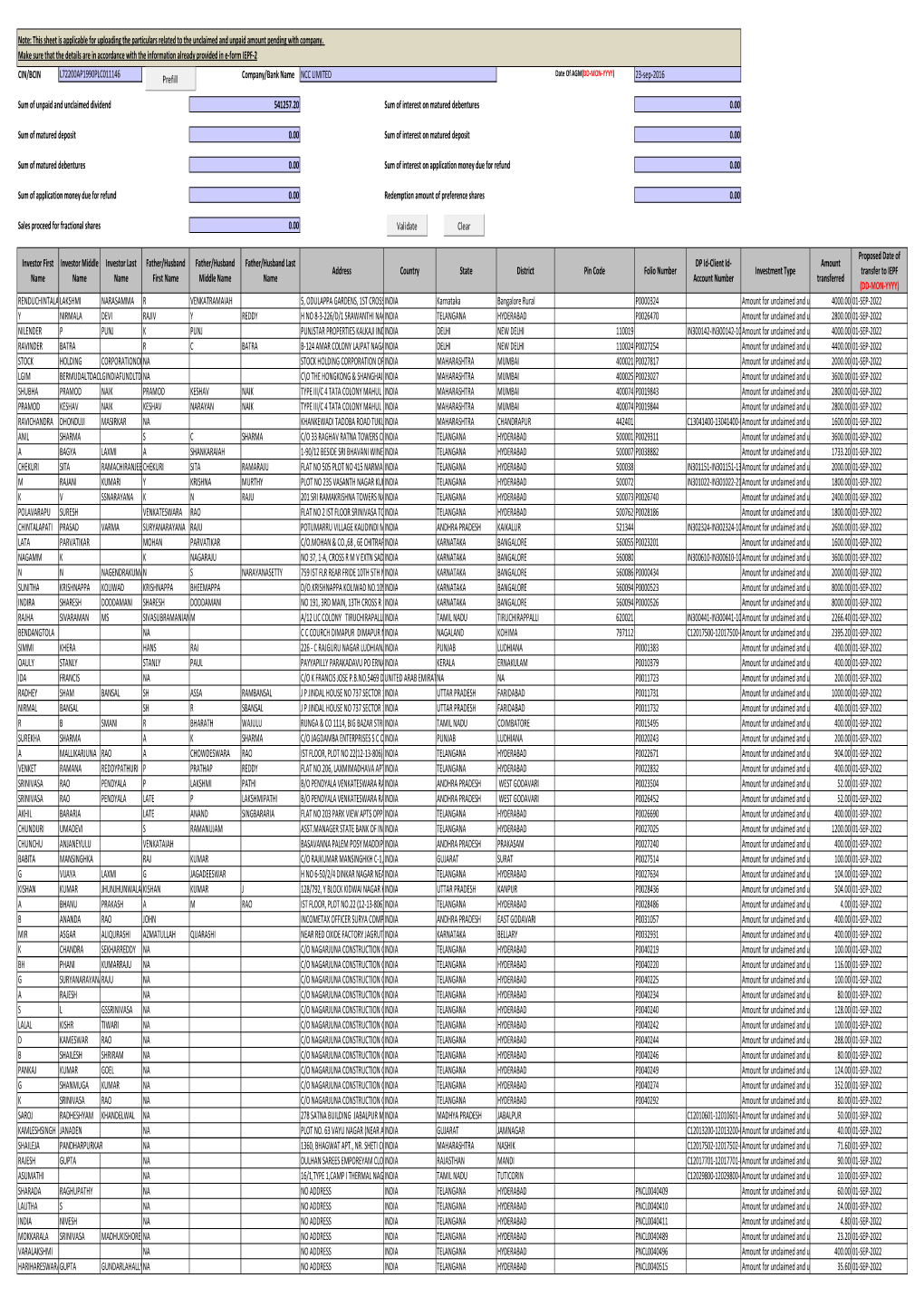 Prefill Company/Bank Name NCC LIMITED Date of AGM(DD‐MON‐YYYY) 23‐Sep‐2016