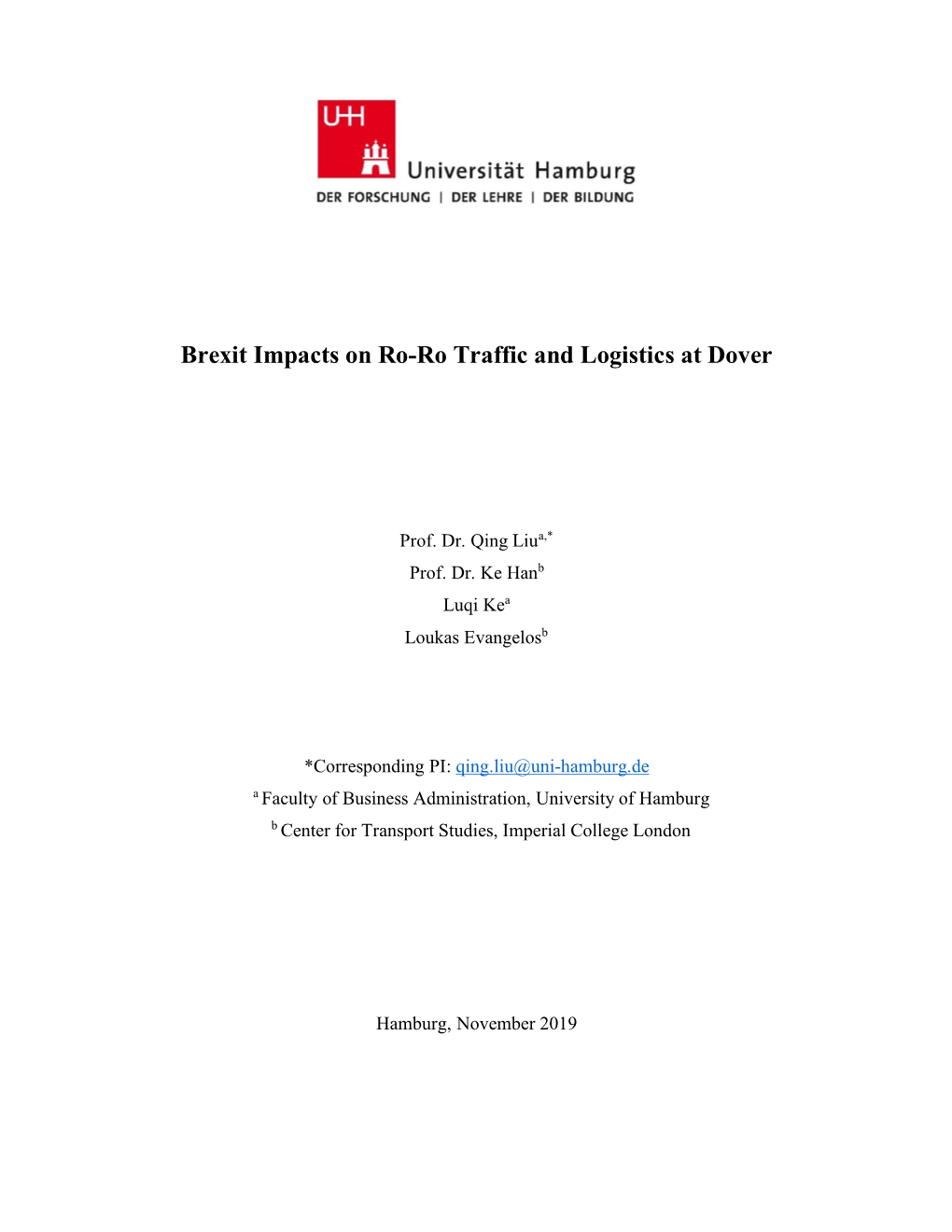 Brexit Impacts on Ro-Ro Traffic and Logistics at Dover