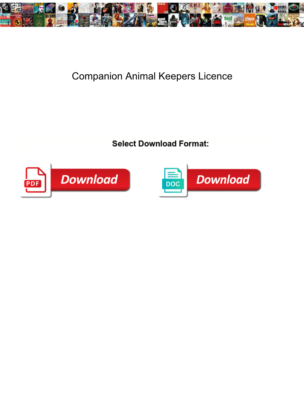 Companion Animal Keepers Licence