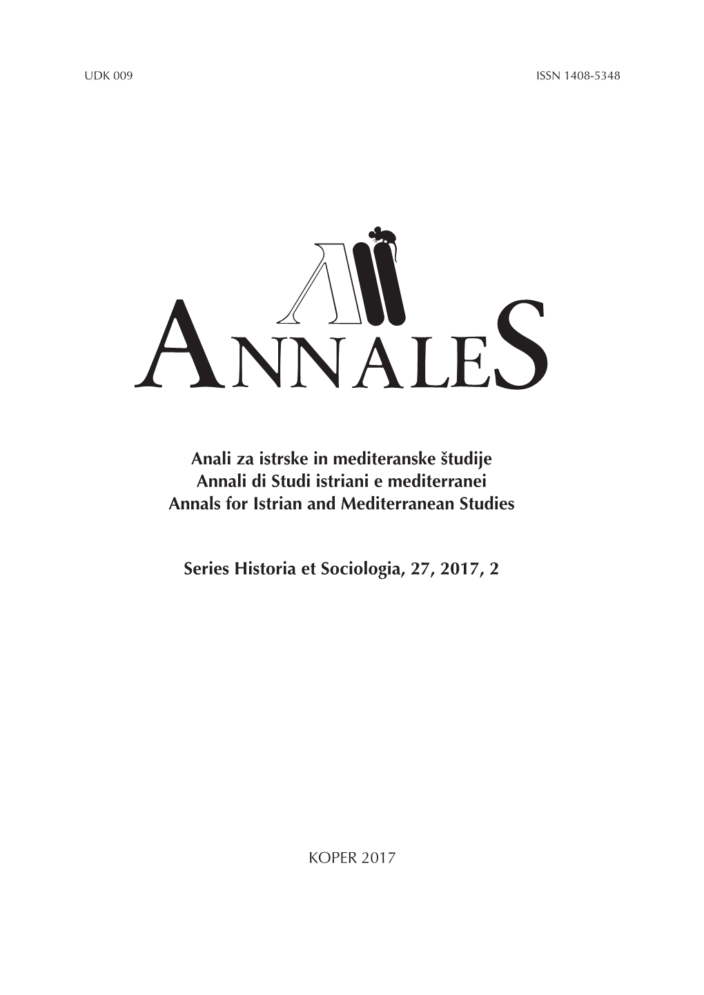 Annales, Series Historia Et Sociologia 27, 2017, 2