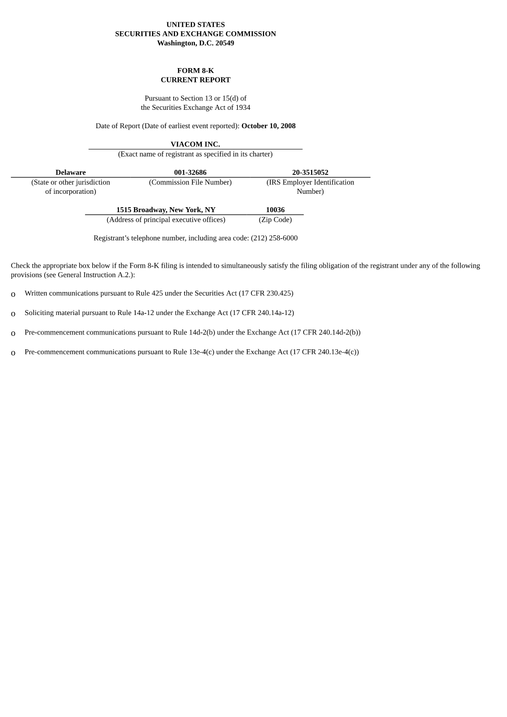 UNITED STATES SECURITIES and EXCHANGE COMMISSION Washington, D.C