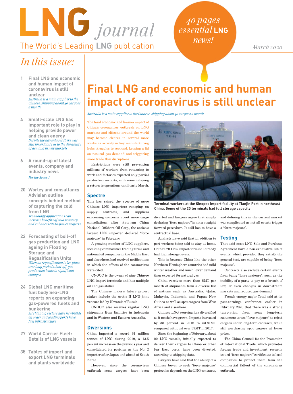 Final LNG and Economic and Human Impact of Coronavirus Is Still Unclear