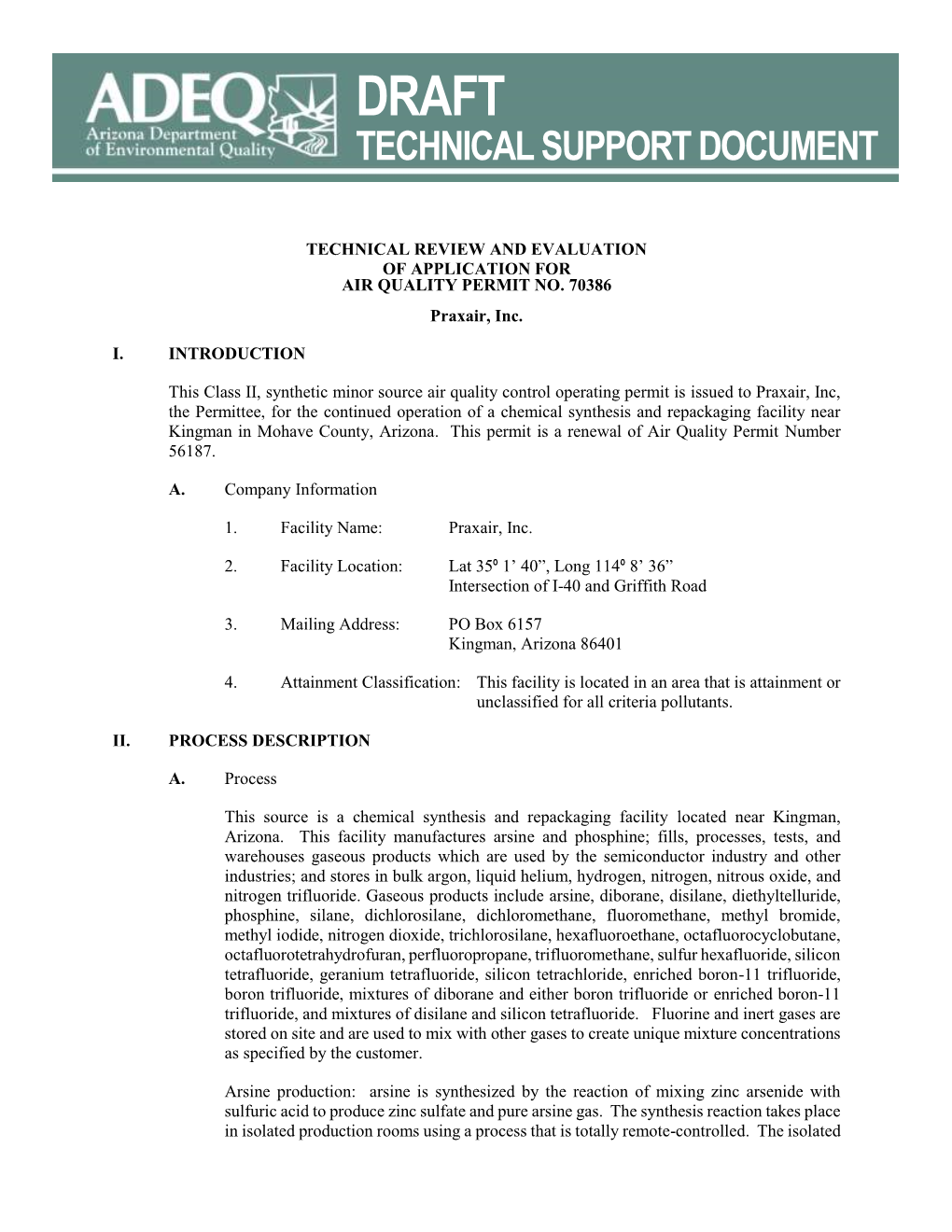 ADEQ Technical Support Document DRAFT(Public)