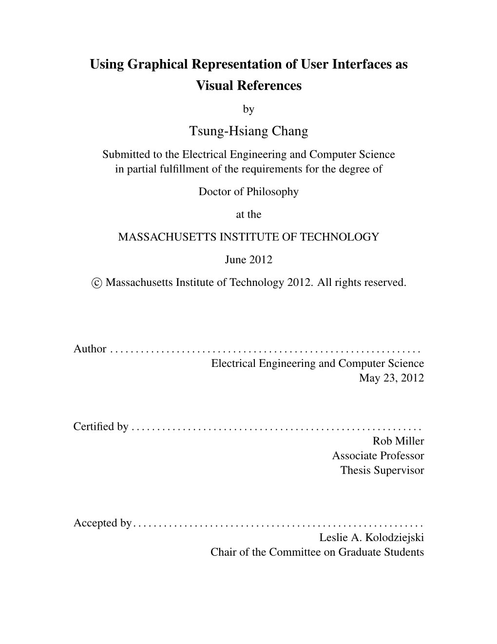 Using Graphical Representation of User Interfaces As Visual