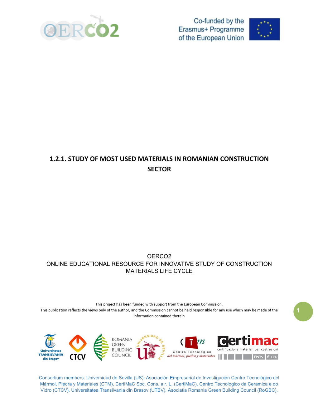 1.2.1. Study of Most Used Materials in Romanian Construction Sector