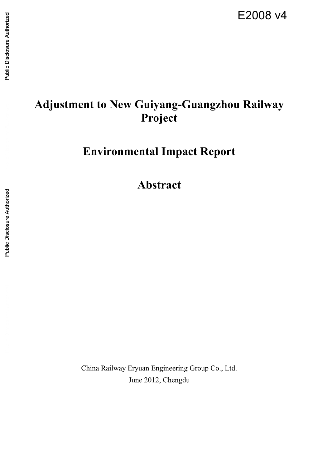 Adjustment to New Guiyang-Guangzhou Railway Project