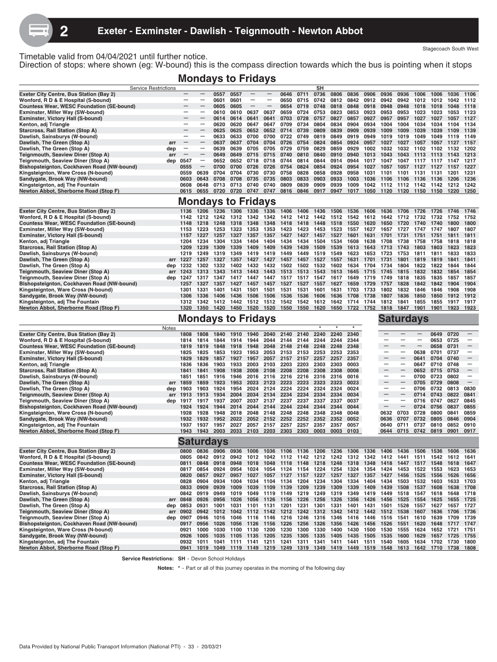 View Timetable