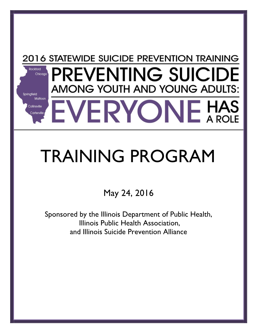 2016 Statewide Suicide Prevention Training Program Book