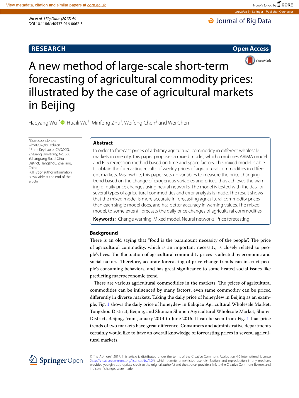 A New Method of Large-Scale Short-Term Forecasting Of