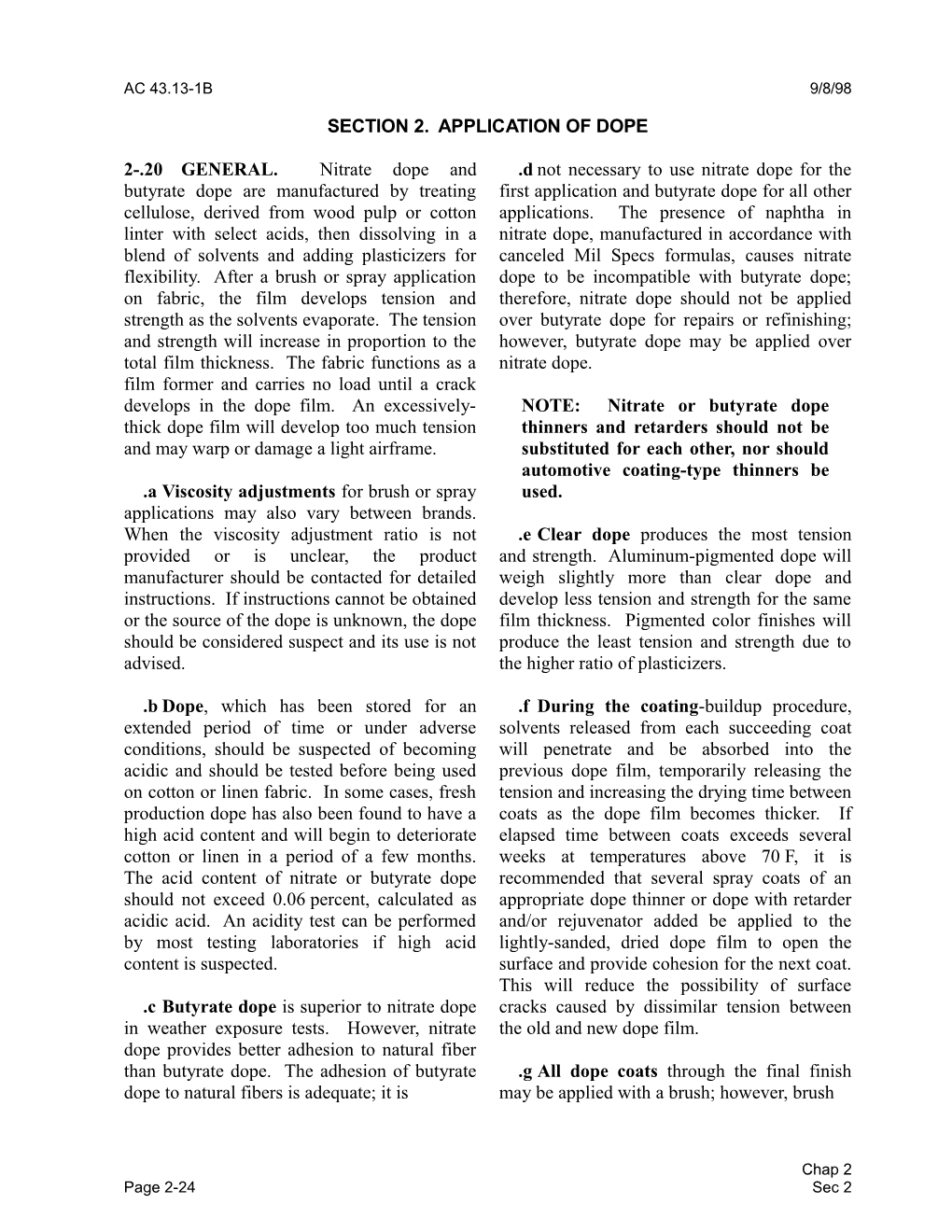 Section 2. APPLICATION of CHEMICAL PROTECTION