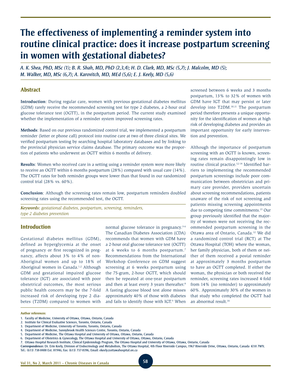The Effectiveness of Implementing a Reminder System Into Routine Clinical Practice: Does It Increase Postpartum Screening in Women with Gestational Diabetes? A