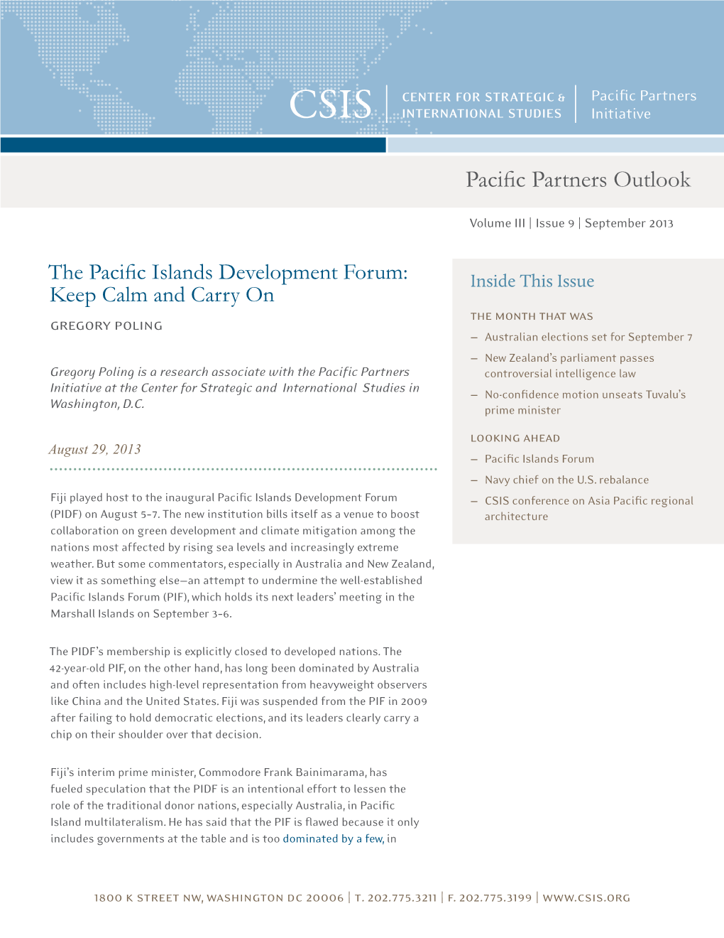 Pacific Partners Outlook