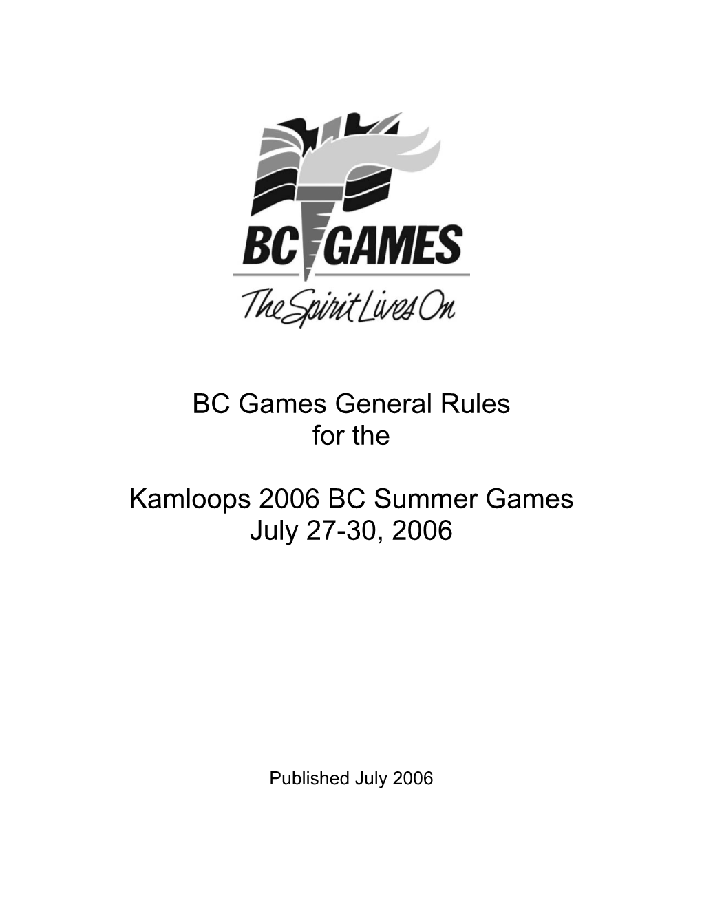 2006 BC Summer Games July 27-30, 2006