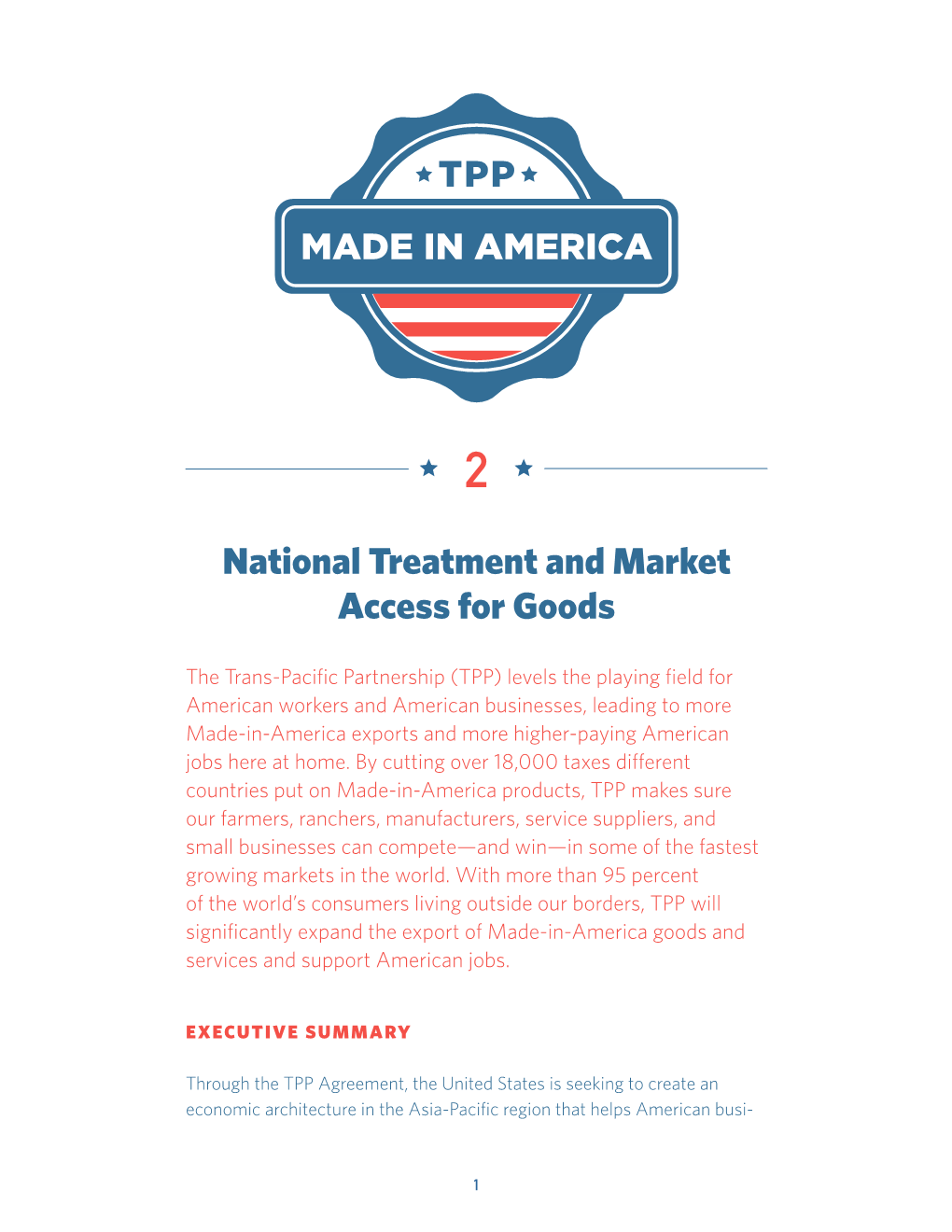 National Treatment and Market Access for Goods